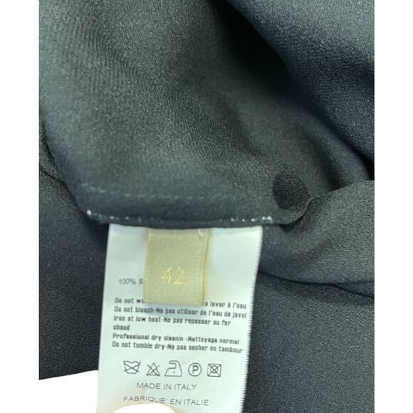 ELIE SAAB Black Silk Embroidered Mesh Long Sleeve Blouse Tops Size EU 42 US 10 - Picture 3 of 4